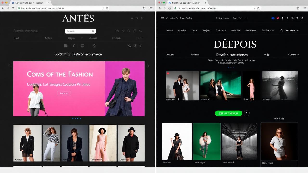 Antes e depois Moda & E-commerce
